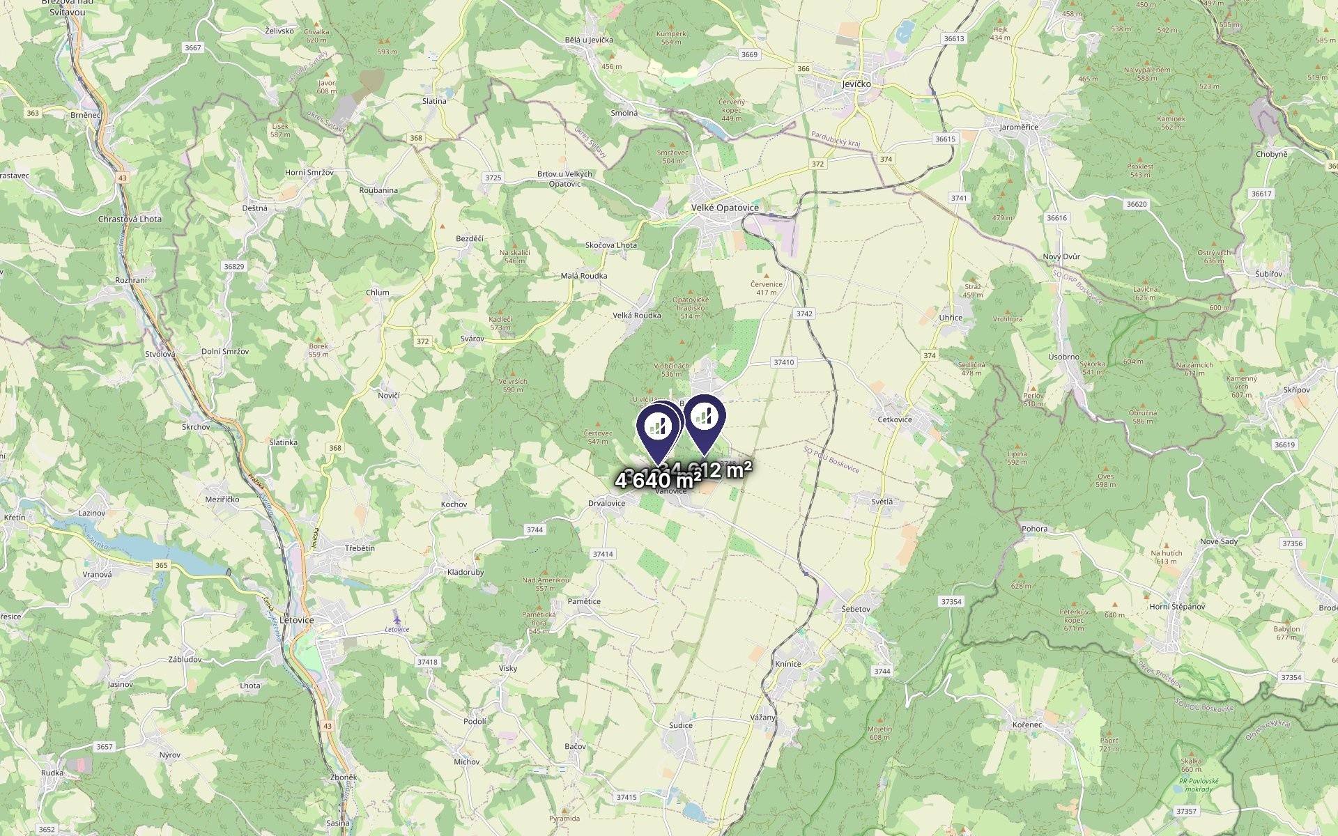 Pozemek · 42 443 m² · Vanovice - 4
