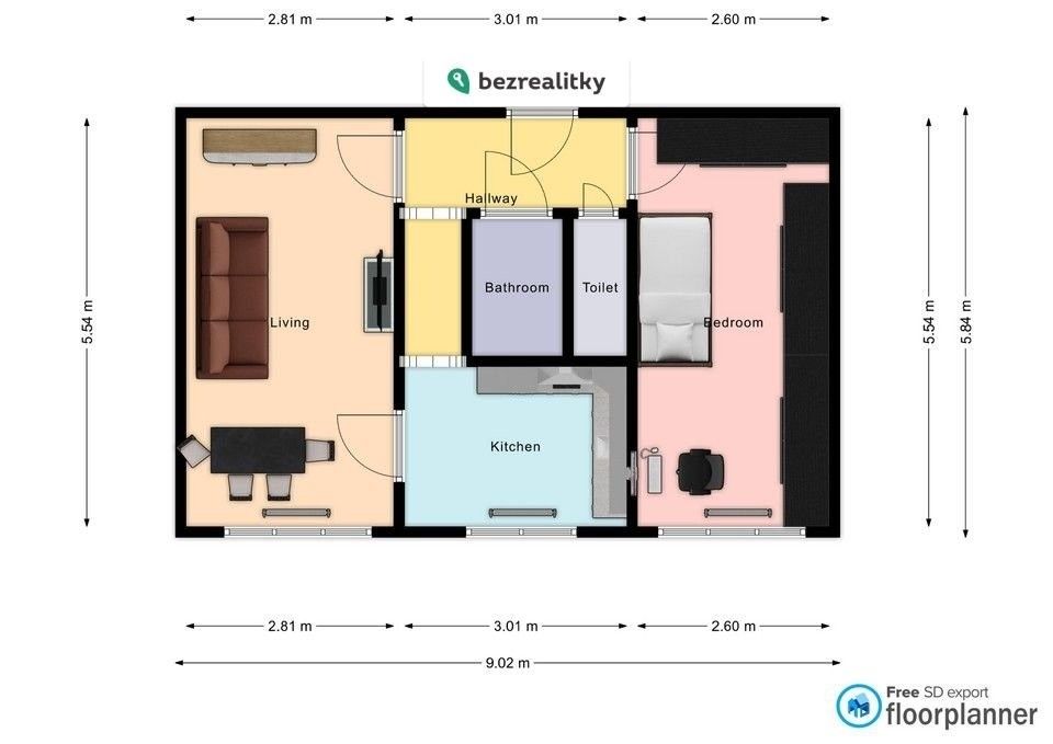 2+1, Malovická 2756, Praha Záběhlice, 51 m² - 1