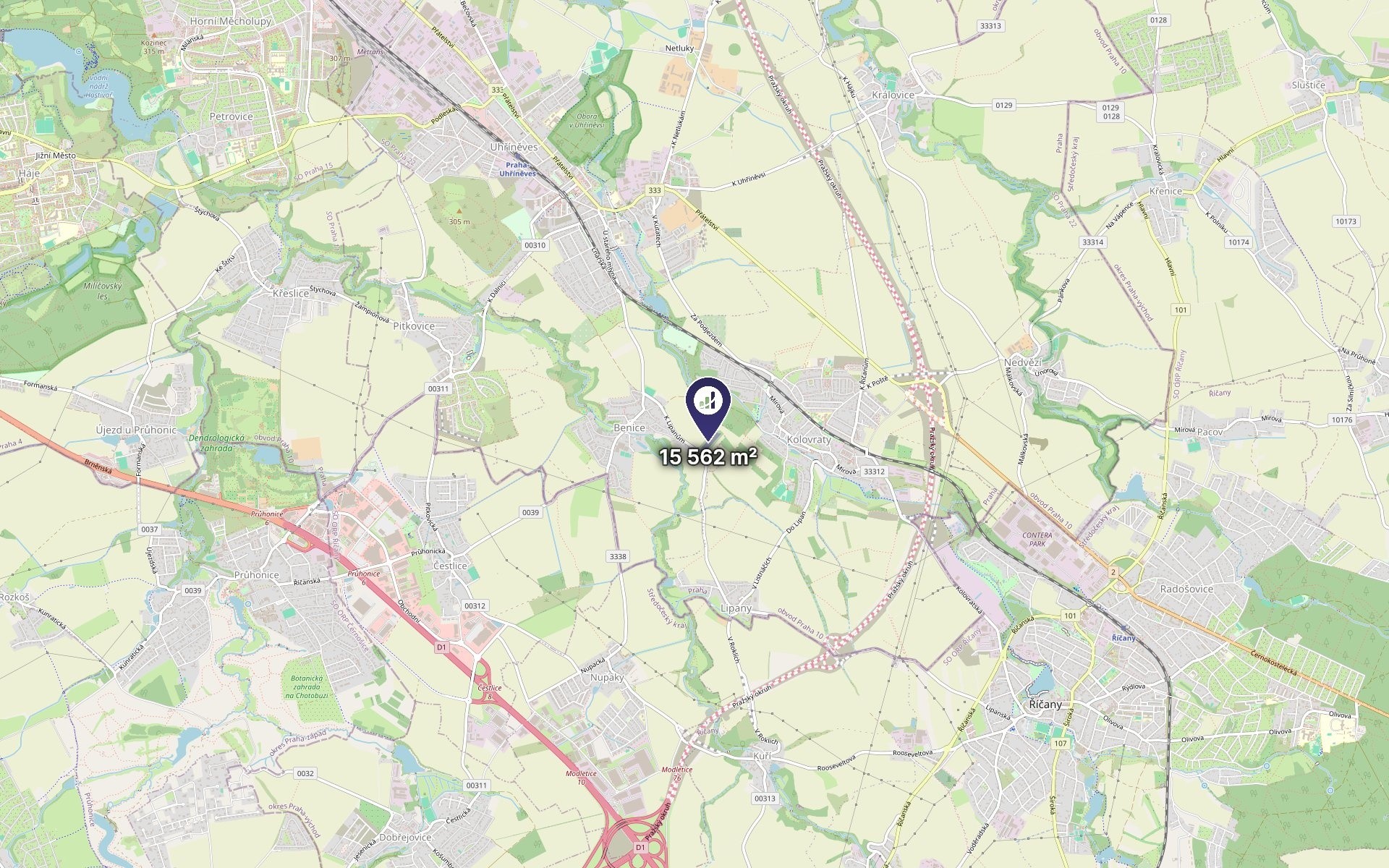 Zemědělský pozemek · 2 594 m² · Benice, Praha - 3